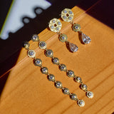 Octavia | Long Row Earrings